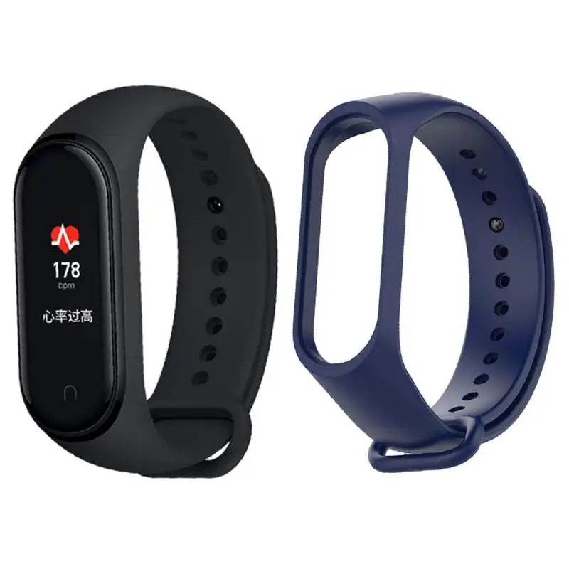 Тёмно-синий Xiaomi Mi Band 4 0,95 дюйма AMOLED 5ATM водонепроницаемый смарт-браслет с пульсометром с сенсорным экраном музыкальный Bluetooth браслет - Цвет: Тёмно-синий