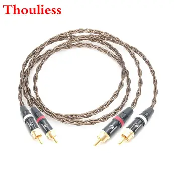 

Thouliess HIFI 2 RCA Male to 2 RCA Male Audio Cable Nordost Odin Single Crystal Silver Double RCA Interconnect Signal Cable Wire