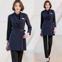 Высококлассный корейский шаблон вышивальная Рабочая одежда салон красоты одежда косметолога Ol жилет костюм маникюрный профессиональный костюм