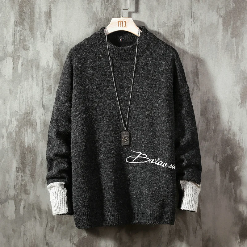 Autumn and Winter New Sweater Men's Round Neck Warm Bottoming Sweater Sweater Student Sweater Campus Style Pullovers