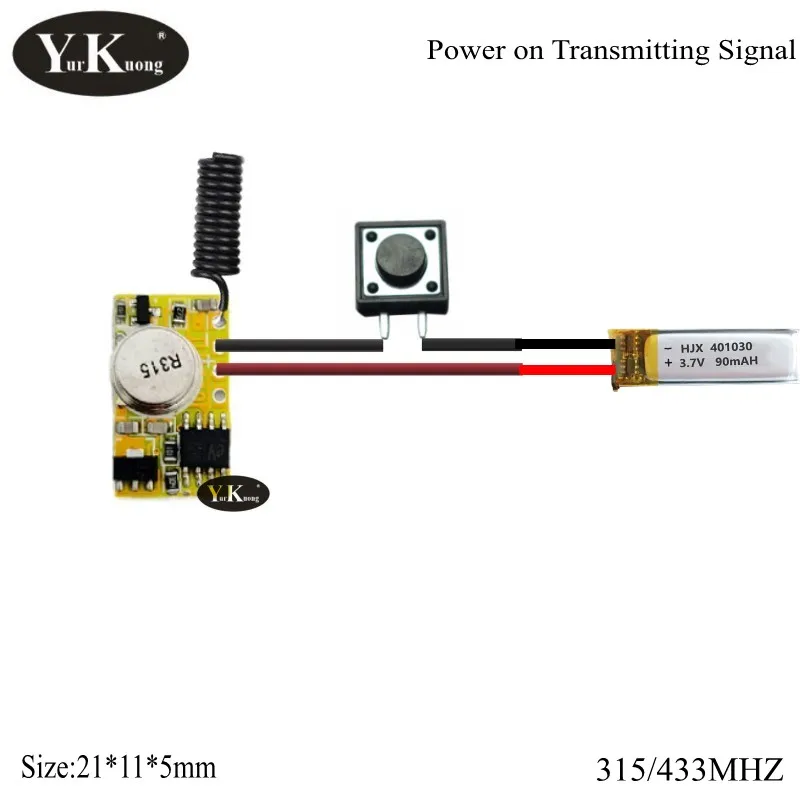 

Remote Control PCB Board 1527 315 433.92MHZ Tiny Transmitter mini remote control Power on Transmitting Signal for Alarm system