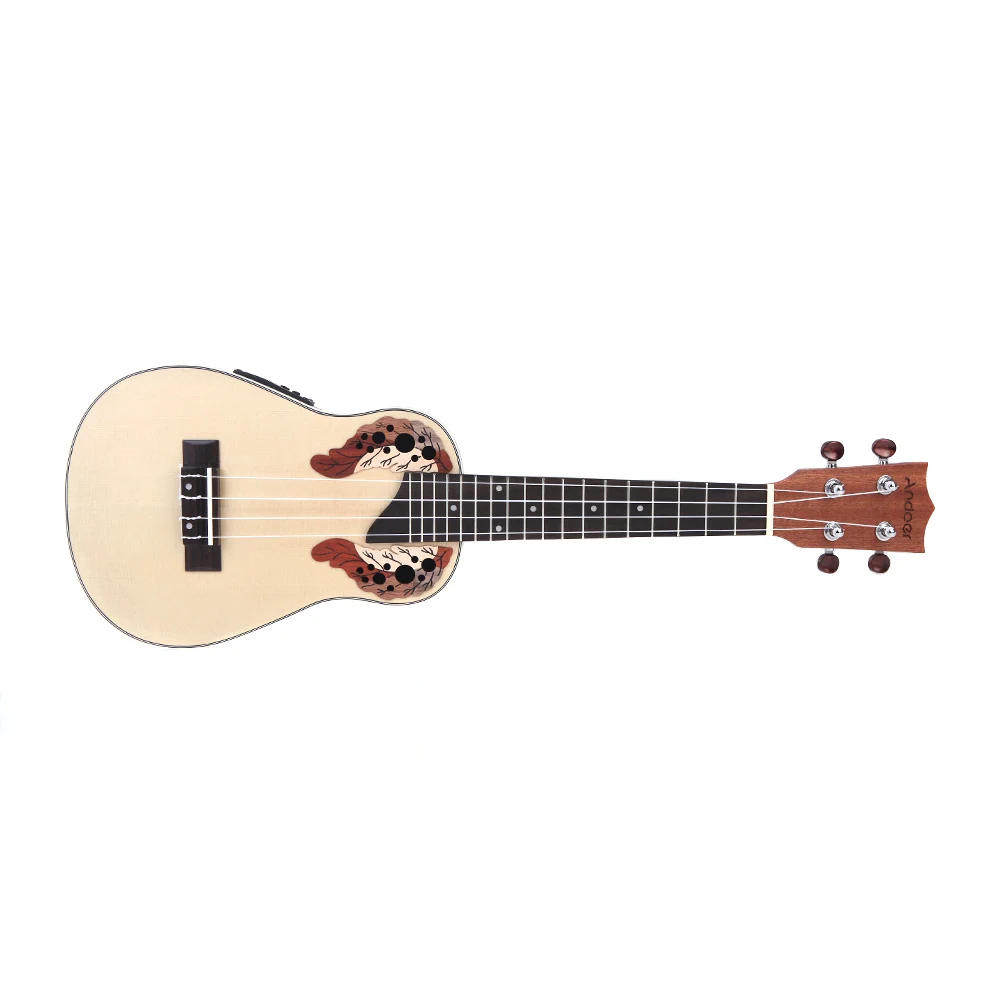 Andoer 23 ''компактный Ukelele Укулеле Гавайская ель гриф мост Aquila концертный струнный инструмент со встроенным эквалайзером