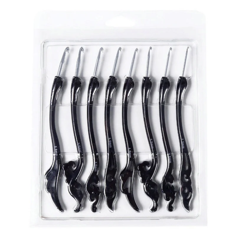 

Retro Style Crochet Hooks Kit With Ergonomic 2.5-6.0mm Soft Grip Handles Smooth Knitting Needles Weaving Yarn Set 8 Size