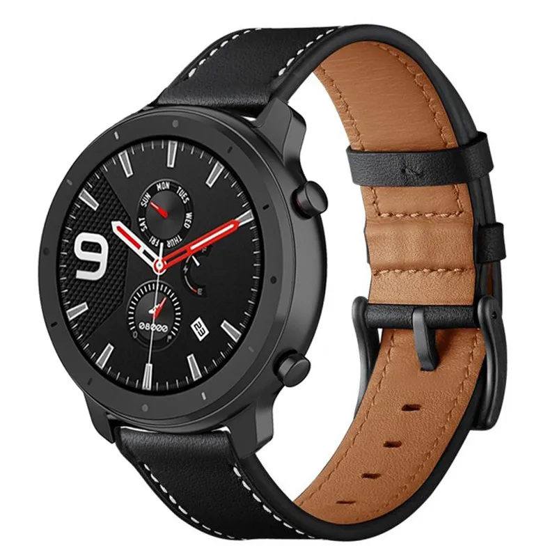 Ремешок из натуральной кожи для часов Huami Amazfit GTR 47 мм 42 браслет на запястье Pace часы