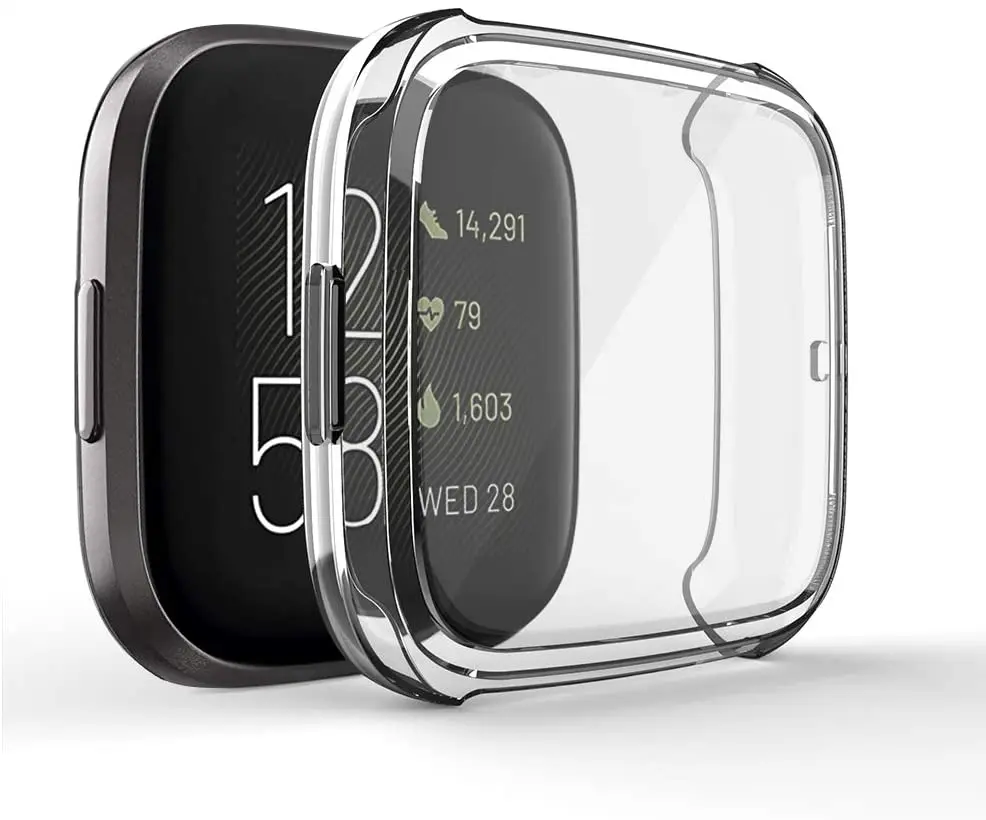 

KPYJA for fitbit versa 2 Screen Protector, All-Around TPU Anti-Scratch Flexible Case Soft Protective Bumper Cover