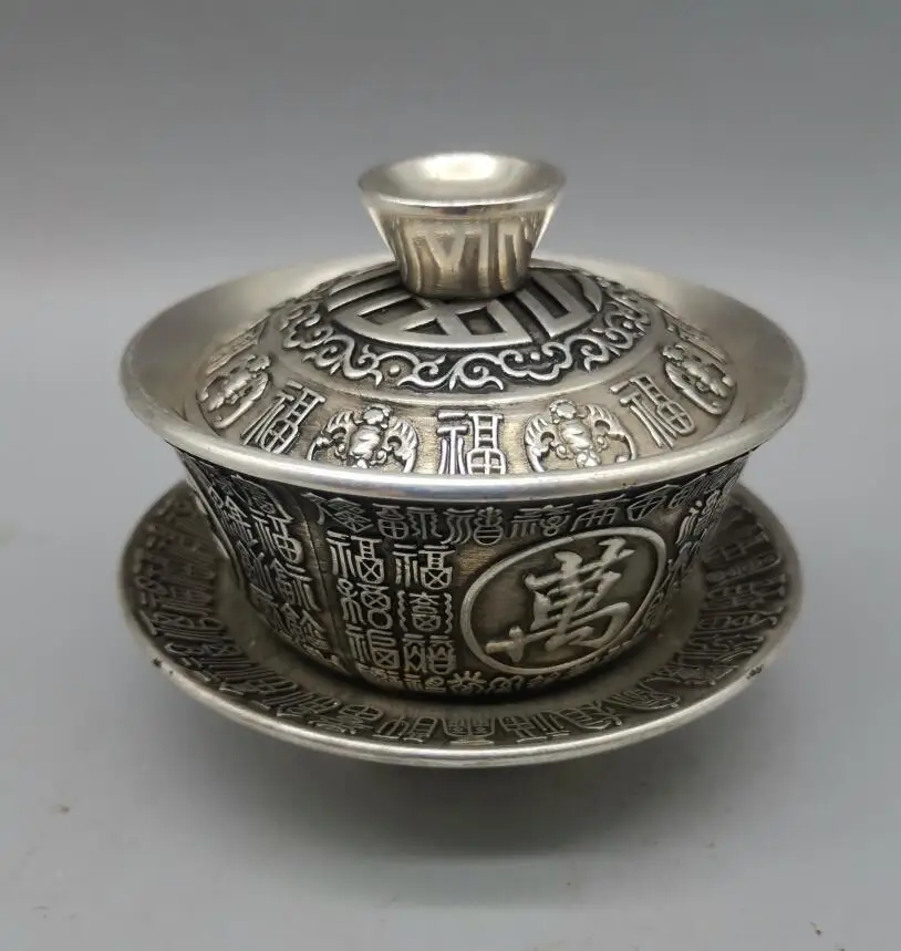 

Китайская старинная чаша из белой меди, Ремесленная статуя