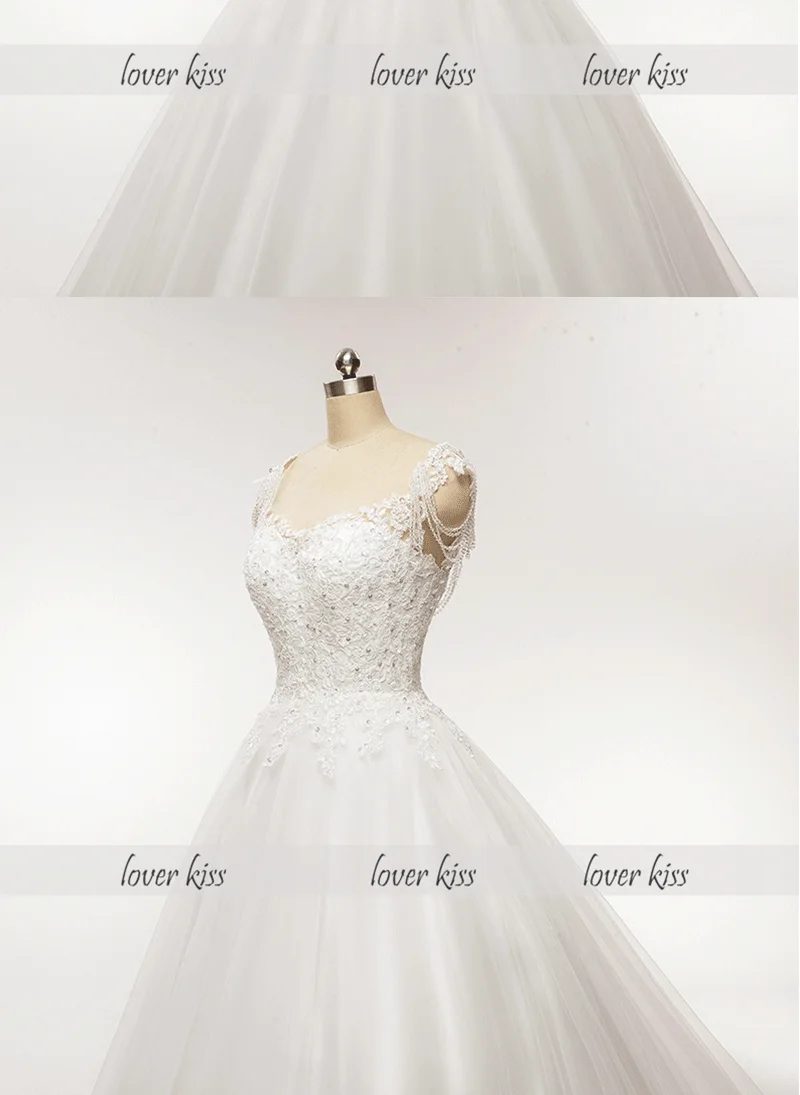 Lover Kiss Vestido De Noiva скромное кружевное свадебное платье с аппликацией, корсет с кристаллами и кисточками, летние свадебные платья, Халат