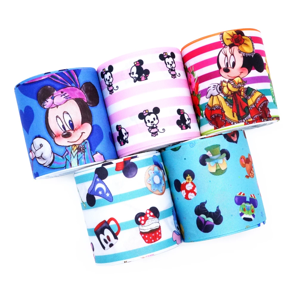 

Free shipping 50 yard cartoon printed grosgrain ribbon 31806