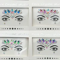 3D Crystal Glitter Jewels Tattoo Sticker Women Fashion Face Body Gems Gypsy Festival Adornment Makeup Beauty Stickers 1