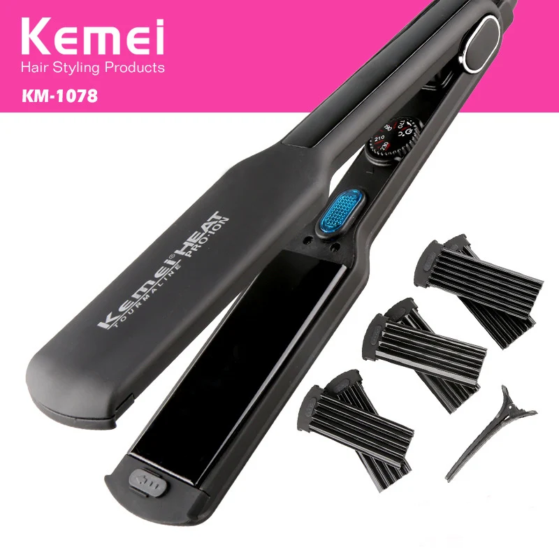 KEMEI Выпрямитель для волос гофрированные щипцы завивки керамические