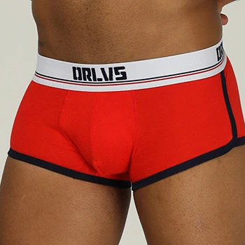 Для мужчин гей мужское нижнее белье, боксеры, Cueca, хлопок Boxershort Мужская одежда мужские трусы Трусы-шорты воздухопроницаемая комфортная обувь Homme OR198 - Цвет: Red
