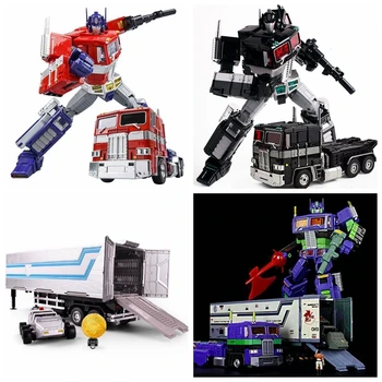 

Wei jiang deform the robot flat head Optimus dark black primary color transparent compartment universal version Action Figure