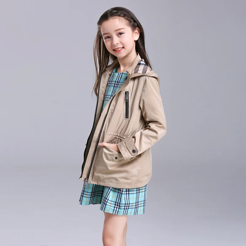 

Spring And Autumn New Style Casual Hooded Zipper Cardigan Big Boy Thin Loose-Fit Coat Trench Coat
