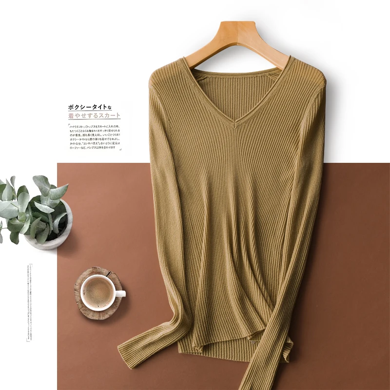 VOGGIN Sweater for Women Long Sleeve V Neck