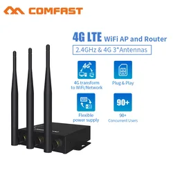 Roteador exterior do ap 4g lte com 3 * 5dbi antenas fortes do sinal modem do roteador 4g com o ponto de acesso 2.4g do entalhe do cartão de sim