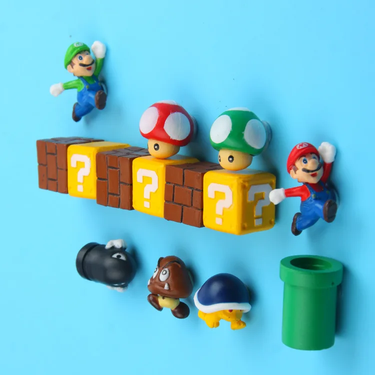 Мультфильм Super Mario Bros стикер сообщений холодильник магнит украшение дома