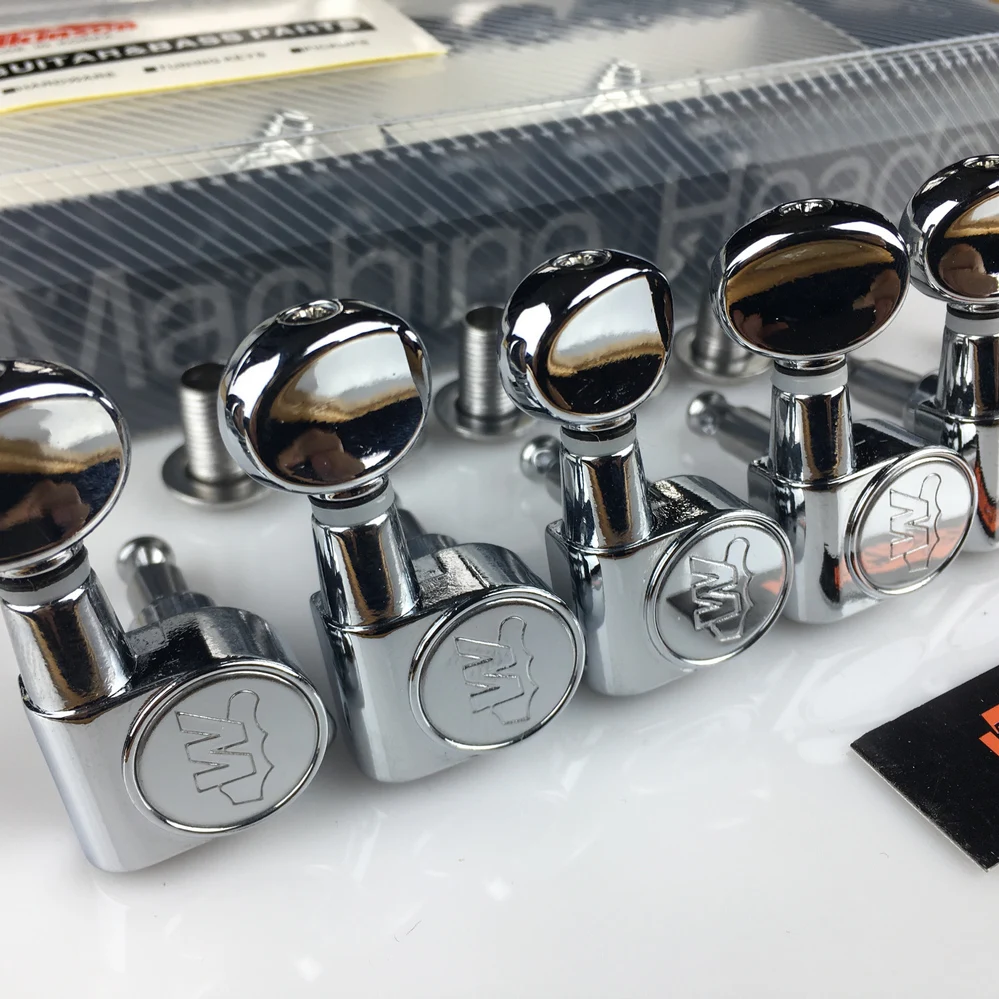 Wilkinson WJN-05 Electric Guitar Machine Heads Tuners Mini Oval Tuner for ST TL Silver Chrome Tuning Pegs