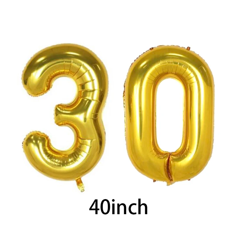 30 годовщина украшения 30 знак латексный шар 30 лет воздушный шар Бумага салфетка под тарелку кружку для 30-летнего дня рождения - Цвет: 40inch 30