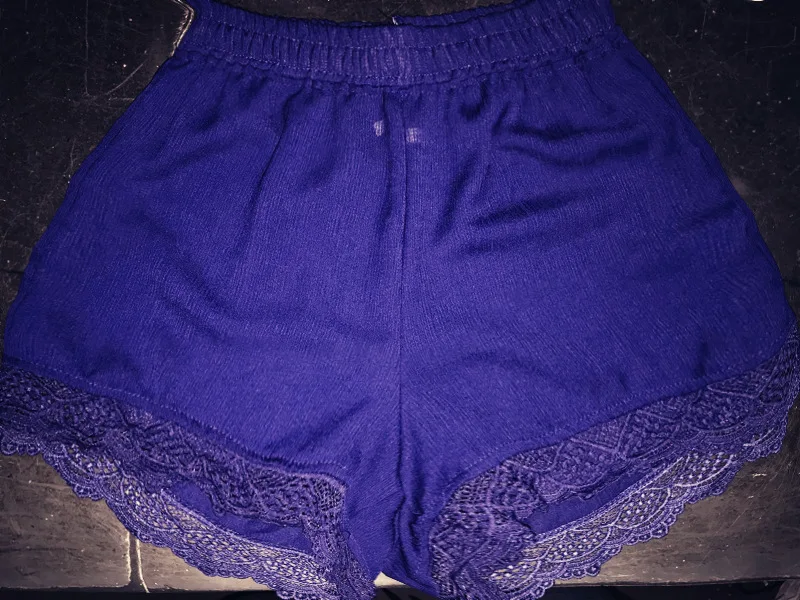Summer fashion solid color lace with shorts casual girl
