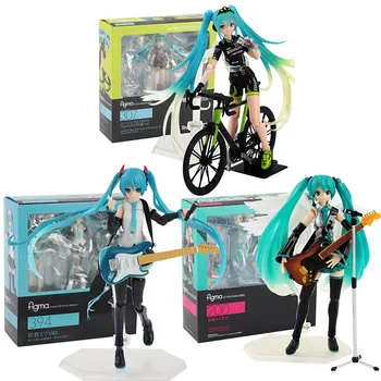 

14cm Vocaloid Hatsune Miku Action Figure Figma 200 307 394 Miku with Guitar Bike PVC Model Toys Dolls Gift for Christmas