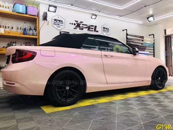 

High-end Glossy Magic Twin Color Candy Pink Vinyl Wrap Film Air Bubble Free Car Wrapping Sticker 1.52x18M/Roll