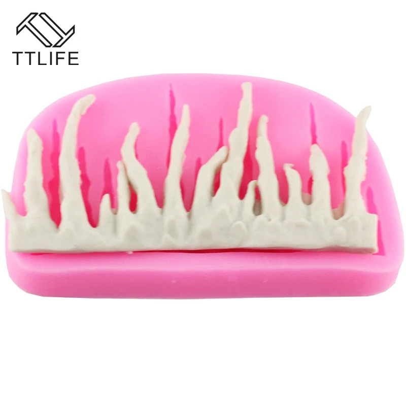 TTLIFE Frozen Ice Cone Christmas Cake Border Silicone Mold Fondant Cake Decorations Chocolate Cookie Mould Dessert Decorators