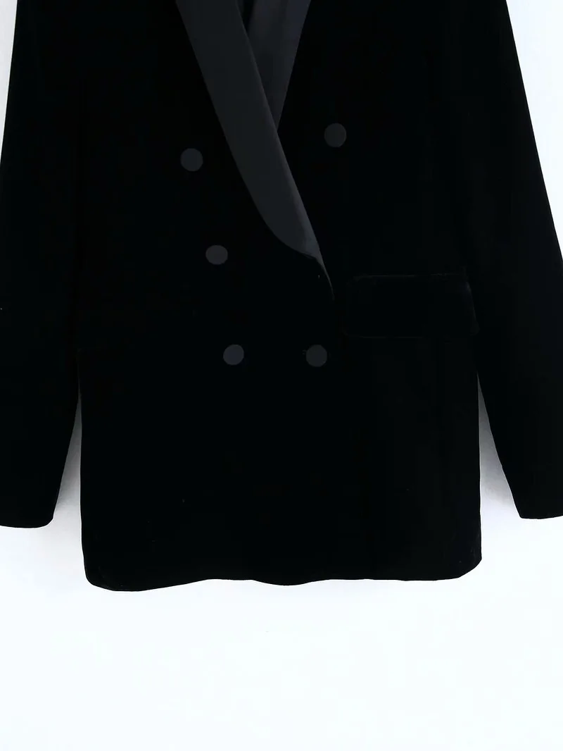 High-end Custom Velvet Black Satin Star Suit Autumn New Black Women Jackets Coat Notched Fashion Clothing Solid Button Full