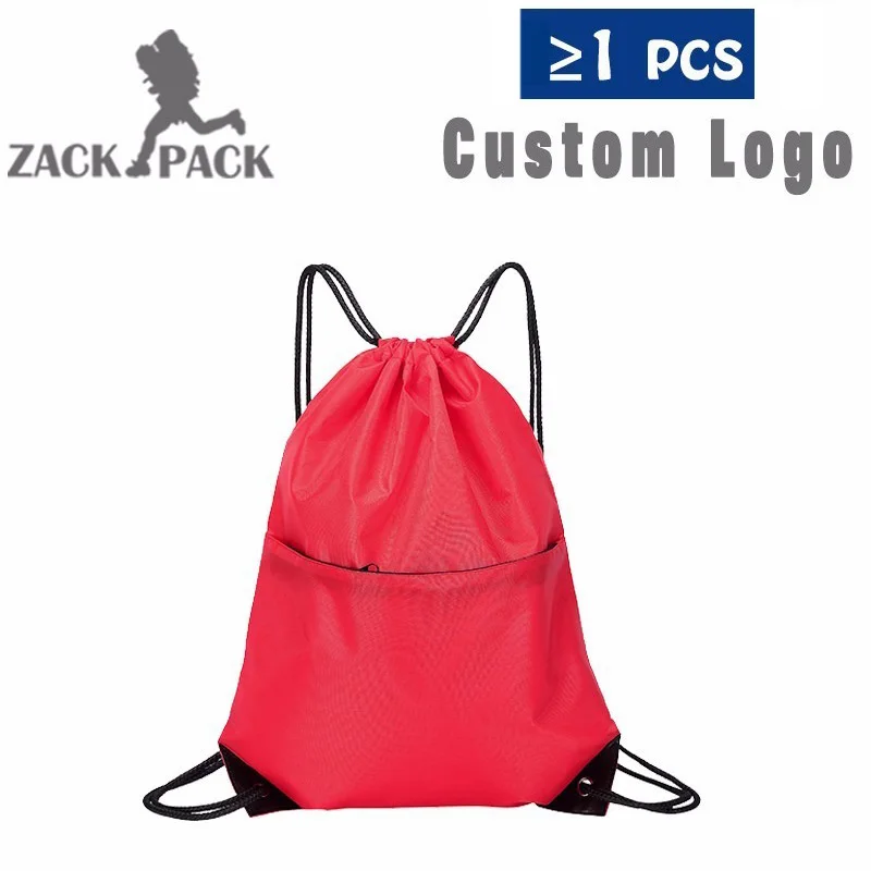 Drawstring Bag Custom Logo Simple Cotton Pouch Training Canvas Backpack Waterproof Sack Mochila Knapsack Bag