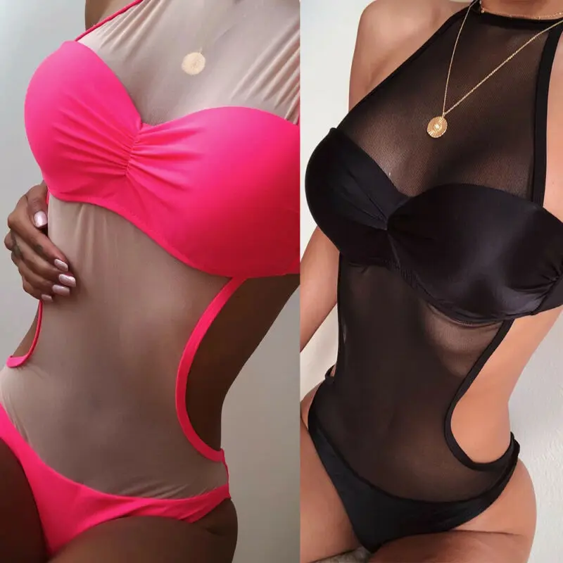 

2020 Sexy Women One-piece Swimsuit Beachwear Swimwear Push-up Monokini Bikini Bathing