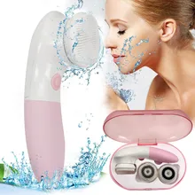 Очищающая щетка для лица IPX7, водонепроницаемая щетка для лица, очищающая кожу лица, удаляющая омертвевшую кожу, с 3 щетками, очищающая кисть для лица