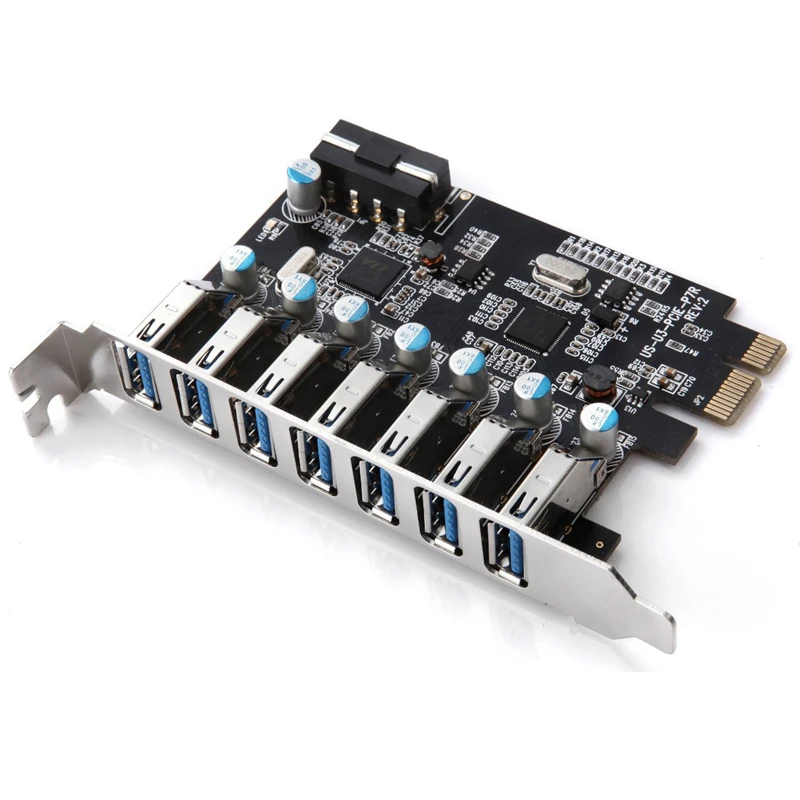 Superspeed Usb 3 0 7 Port Pci E Express Card With A 15pin Sata Power Connector Pcie Adapt Nec71 And Vl812 Chipsets Usb Cards Add On Cards Aliexpress