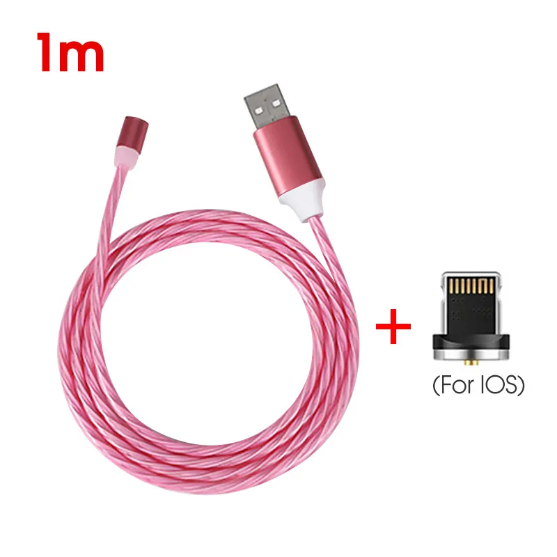 For iPhone 01 Яркий светодиодный светильник кабель для зарядки мобильного телефона Micro usb type C светильник ing Зарядка для iPhone 11 для samsung магнитное зарядное устройство - Цвет: For iPhone 01