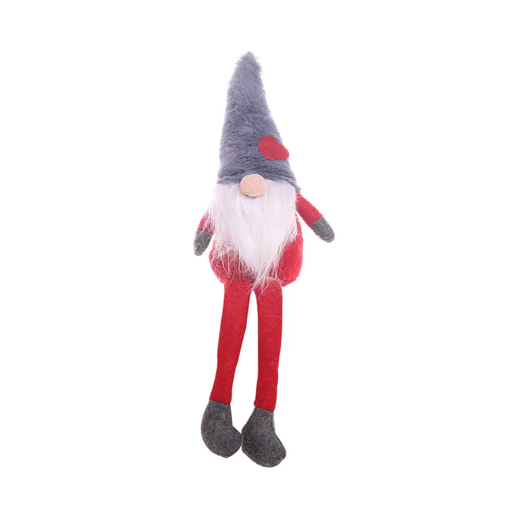 Рождественская кукла, украшение, милая игрушка, пушистая длинноногая лесная статуэтка, красная шляпа, старый человек, Рождественский гном, праздник, домашний декор, Забавный/d