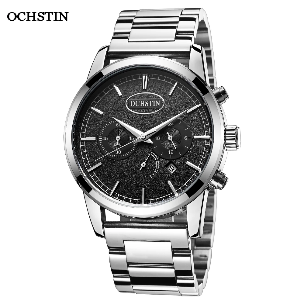часы муржские наручные 2021 Pilot Watches Quartz Chronograph Clock OCHSTIN Top Brand Luxury Stainless Steel Wristwatch GQ067D