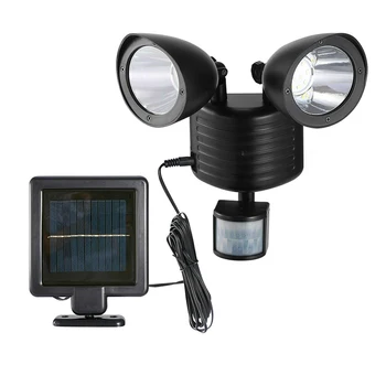 

Solar Power Motion Sensor Light Dual Head 22 LED Security Floodlight Outdoor Waterproof Wireless Wall Lamp Pathway Light