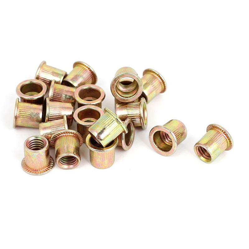 Gold ELEG-M5x13mm из нержавеющей стали с плоской головкой глухая Заклепка гайка вставка Nutsert 50 шт - Цвет: Gold