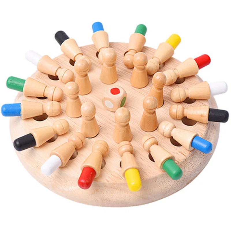 Children Memory Board Games Wooden Color-match Chess Pieces Party Games Intelligence Development Toys for Kids Baby