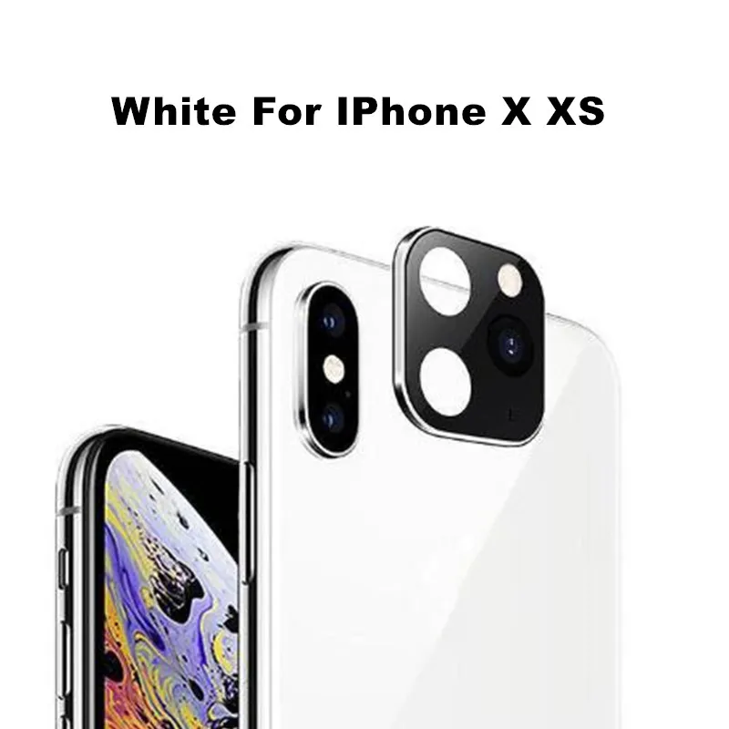 Металлическая крышка объектива для iPhone 11 Pro Max объектив для iPhone X XR XS Max Защита объектива камеры - Цвет: White For IPhoneX XS