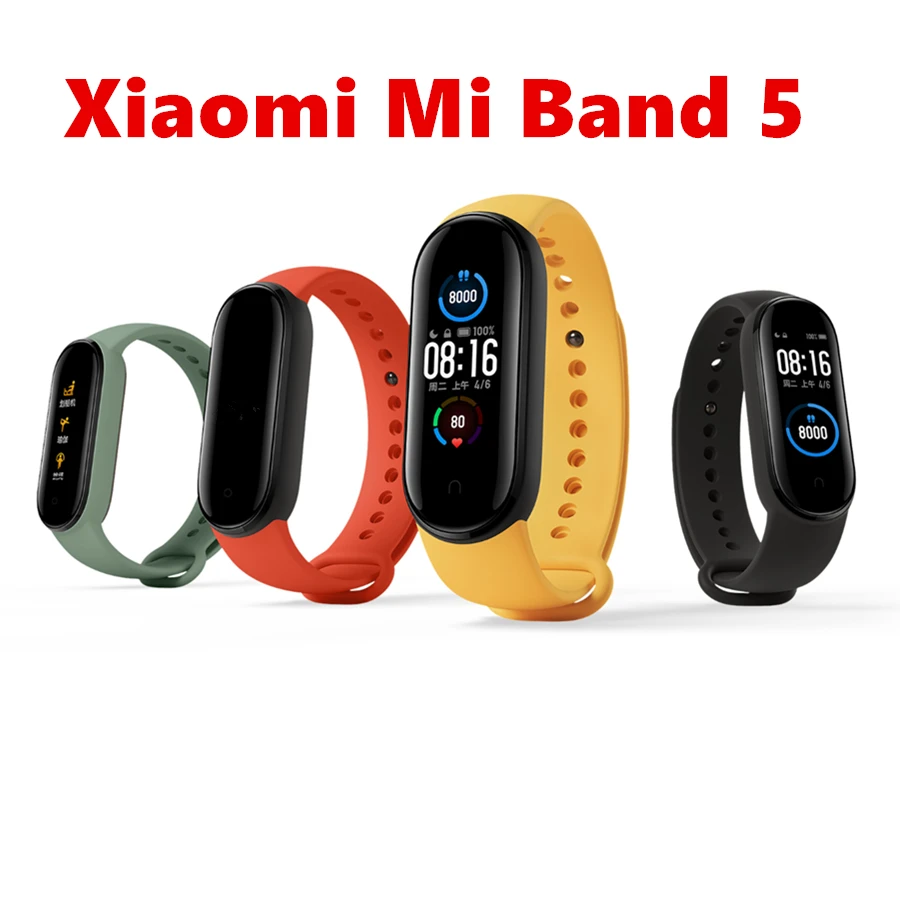 Спортивный ремешок для умных часов Xiaomi Mi band 5 miband NFC силиконовый на запястье Band