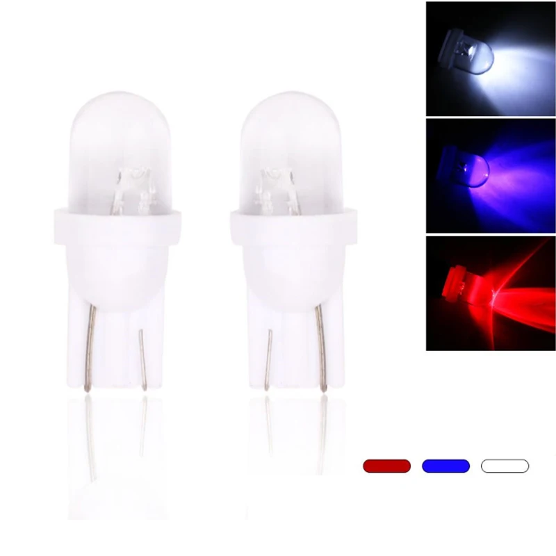 

10PCs Car Interior Lights LED T10 194 168 W5W COB Silica CANBUS 1SMD Round Head Bubble Light Instrument Reading Bulb