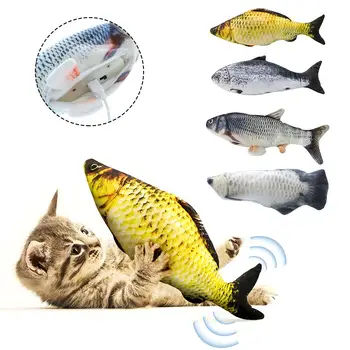 

Cat Toys Electric Catnip Fish Cat Wagging Fish Realistic Plush Simulation Fish Realistic Pet Chewing Catnip Gift Pet Products