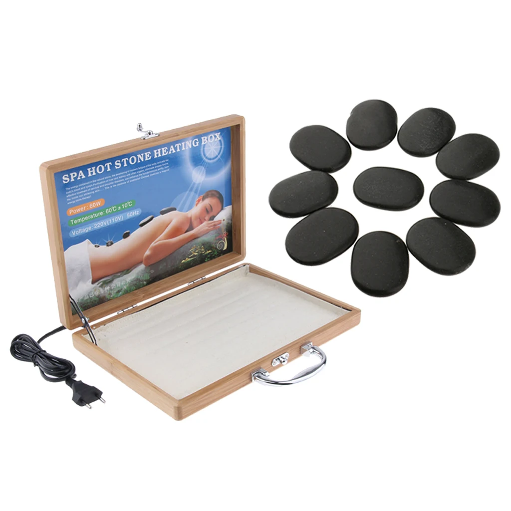 Hot Stone Rock Heating Box Warmer Device Massage Stone Warmer Case Heater Set EU Plug 