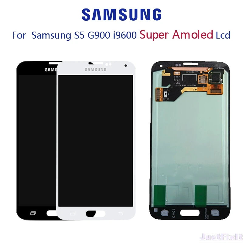 Оригинальный супер AMOLED для SAMSUNG Galaxy S5 G900F G900H ЖК дисплей кодирующий