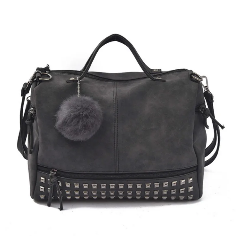 

Women's Handbag New Fashion Women's Bag PU Wide Rivet Shoulder Strap Crossbody Bags Female Retro Messenger Shoulder Bags