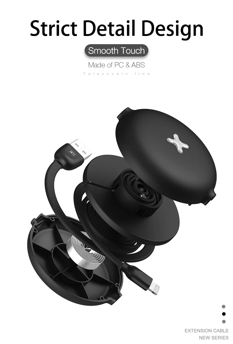 Cafele Выдвижной USB для ios портативный зарядный кабель для iPhone XS Max XR X 8 Usb гибкий кабель синхронизации данных провод для быстрой зарядки