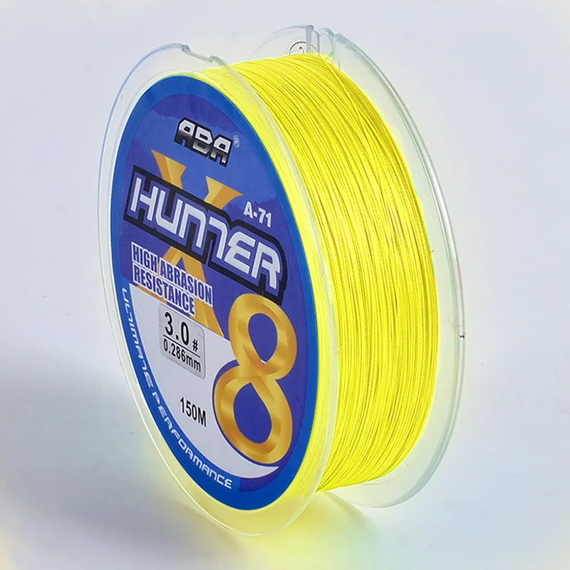Yellow 150m ABA высокая прочность 8 нитей PE плетеная леска 80 фунтов 150 м - Цвет: Yellow 150m