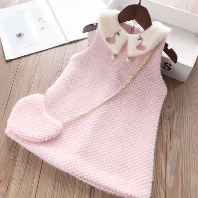 Owligbaby/ ; 5 шт.; зимнее лоскутное платье принцессы для девочек; детское платье в клетку; одежда для детей с сумочкой