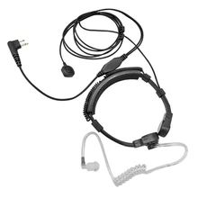 

Throat Mic Earpiece Walkie Talkie Headset Covert Acoustic Tube with Finger PTT Compatible for MotorolaTwo Way Radio 2 Pin