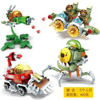 

4 IN 1 Plants Vs Zombies Building Blocks Action Figures Role Play Battles Learning Toys for Children Compatible with Lepining
