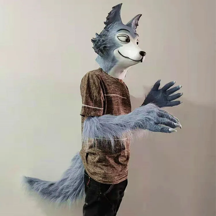 狼 仮面 ケモ耳 マスク BEASTARS コスプレ ウルフ インテリア 仮装 supp.in